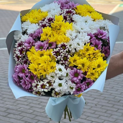Букет из разноцветных хризантем - купить с доставкой в по Куликовке
